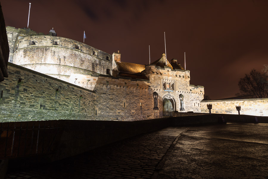 Edinburgh castle at night